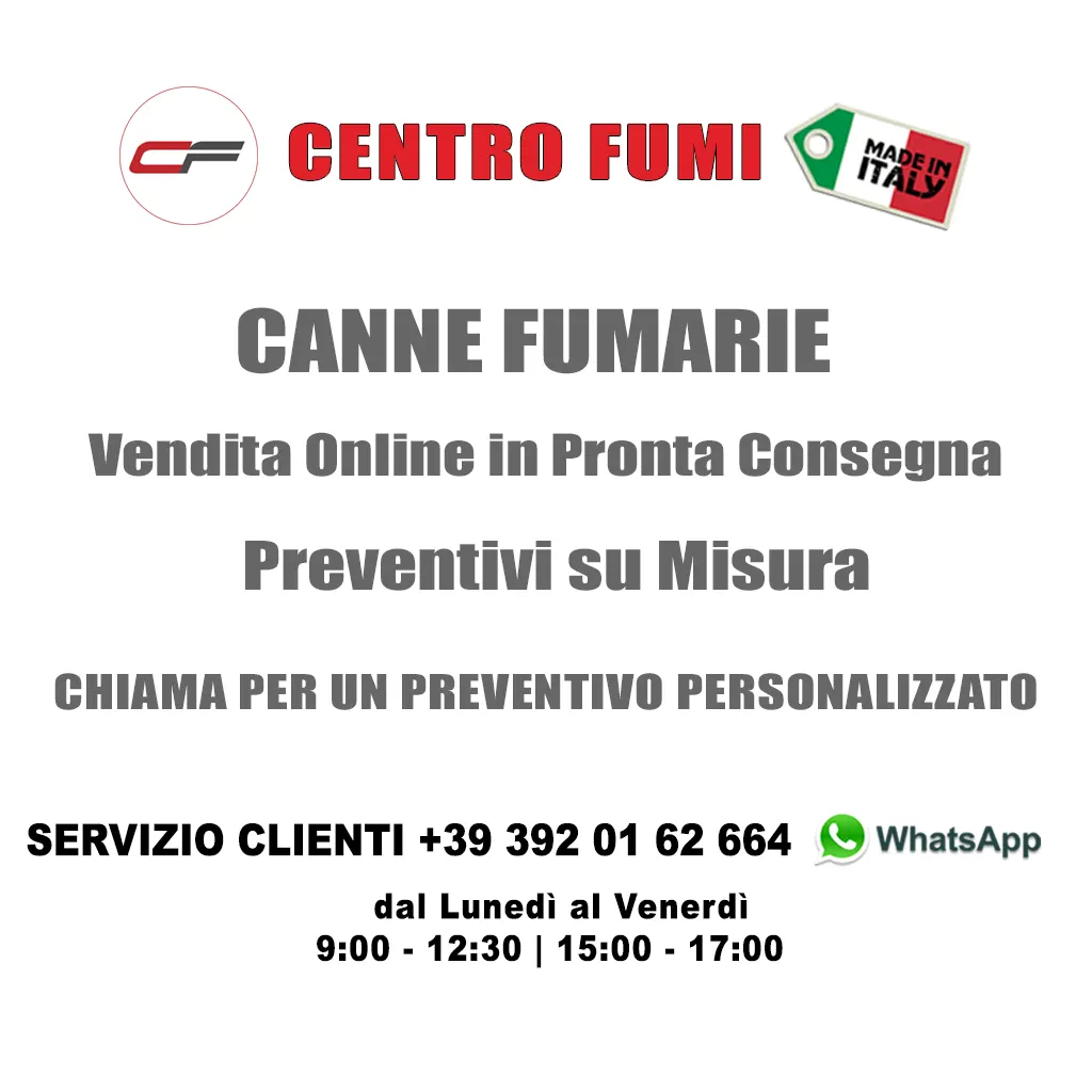 Centro Fumi,il miglior Ecommerce di Canne Fumarie in Italia. Canne Fumarie Online a Prezzi Ingrosso. Preventivi su Misura